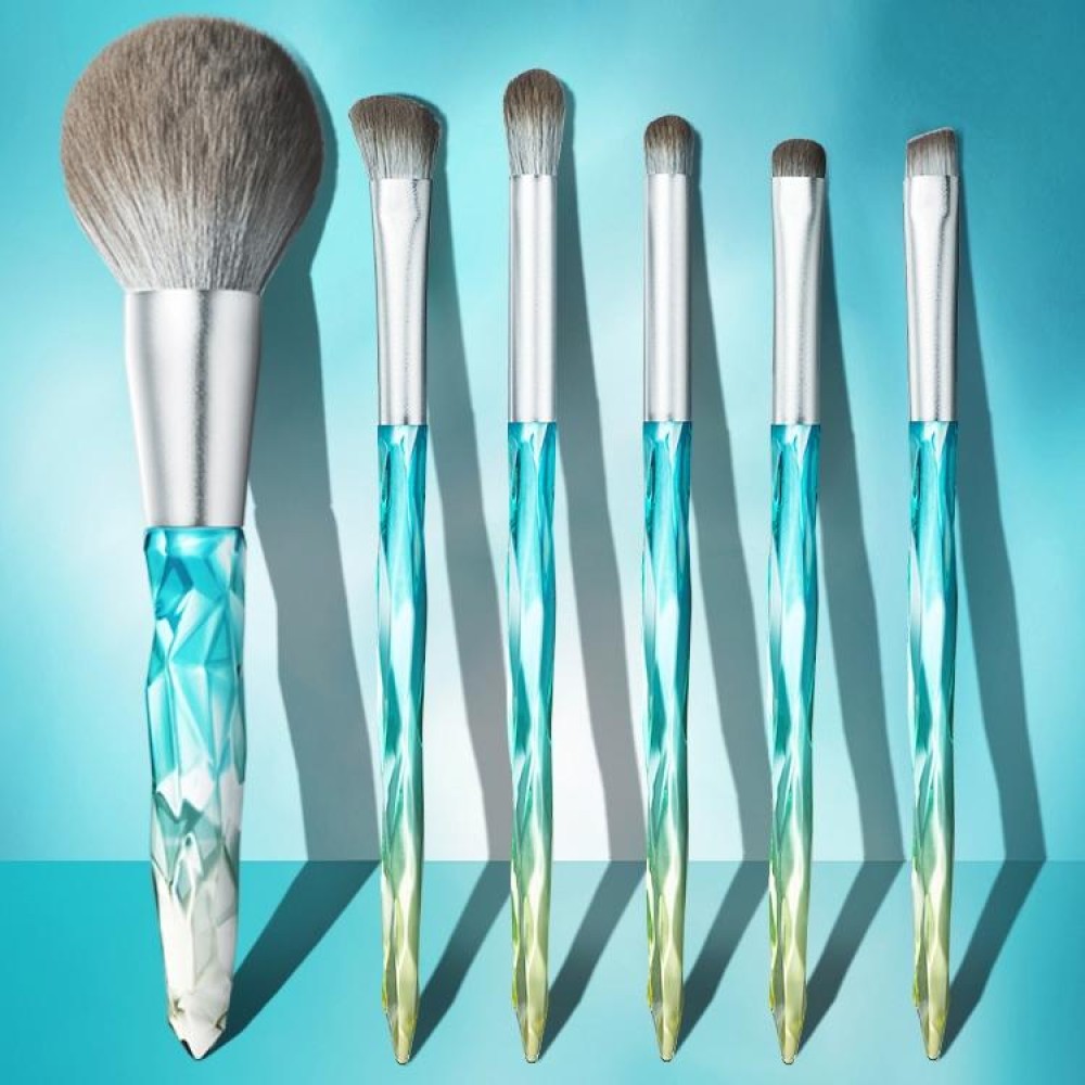 Makeup Brush Corn Silk Fiber Hair Can Washing Makeup Brush, Style:Green Loose Powder Brush+5 PCS Eye Shadow Brush