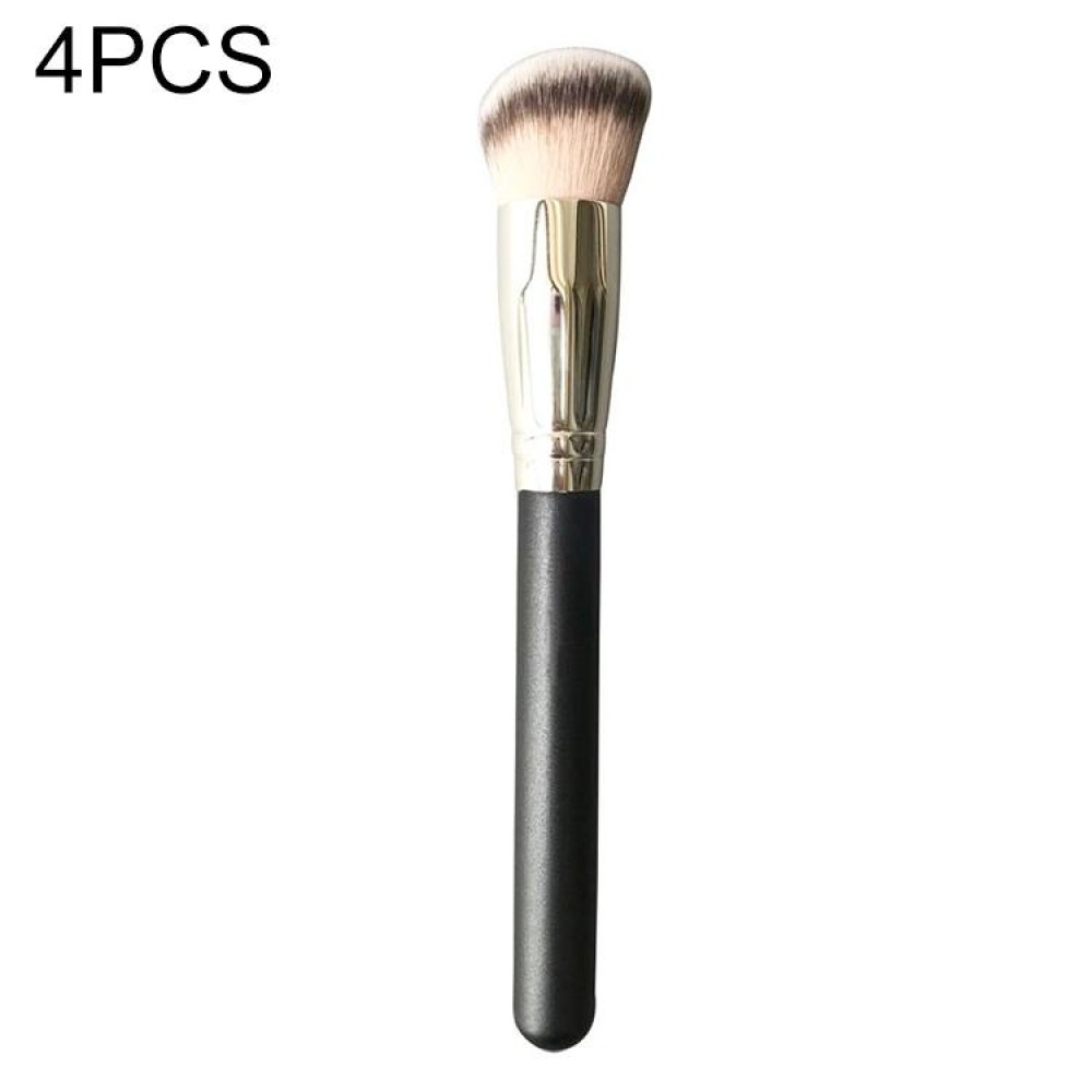 4 PCS Fiber Hair Makeup Brush Wooden Handle Foundation Brush, Style:170 Diagonal Foundation Brush