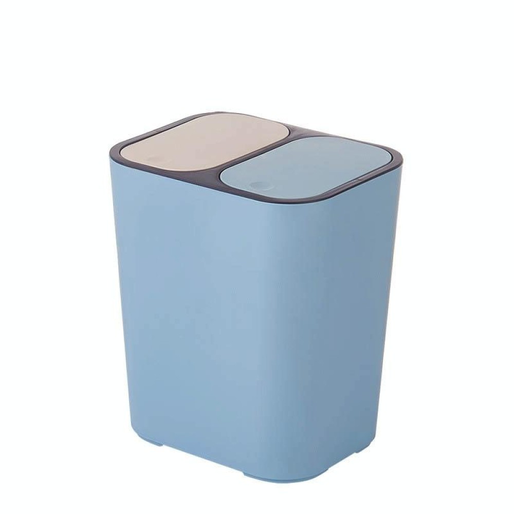Dry And Wet Classification Press Trash Can Household Kitchen Paper Basket(Blue)