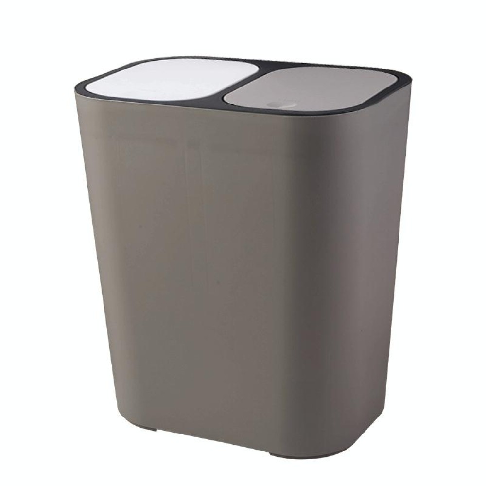 Dry And Wet Classification Press Trash Can Household Kitchen Paper Basket(Gray)