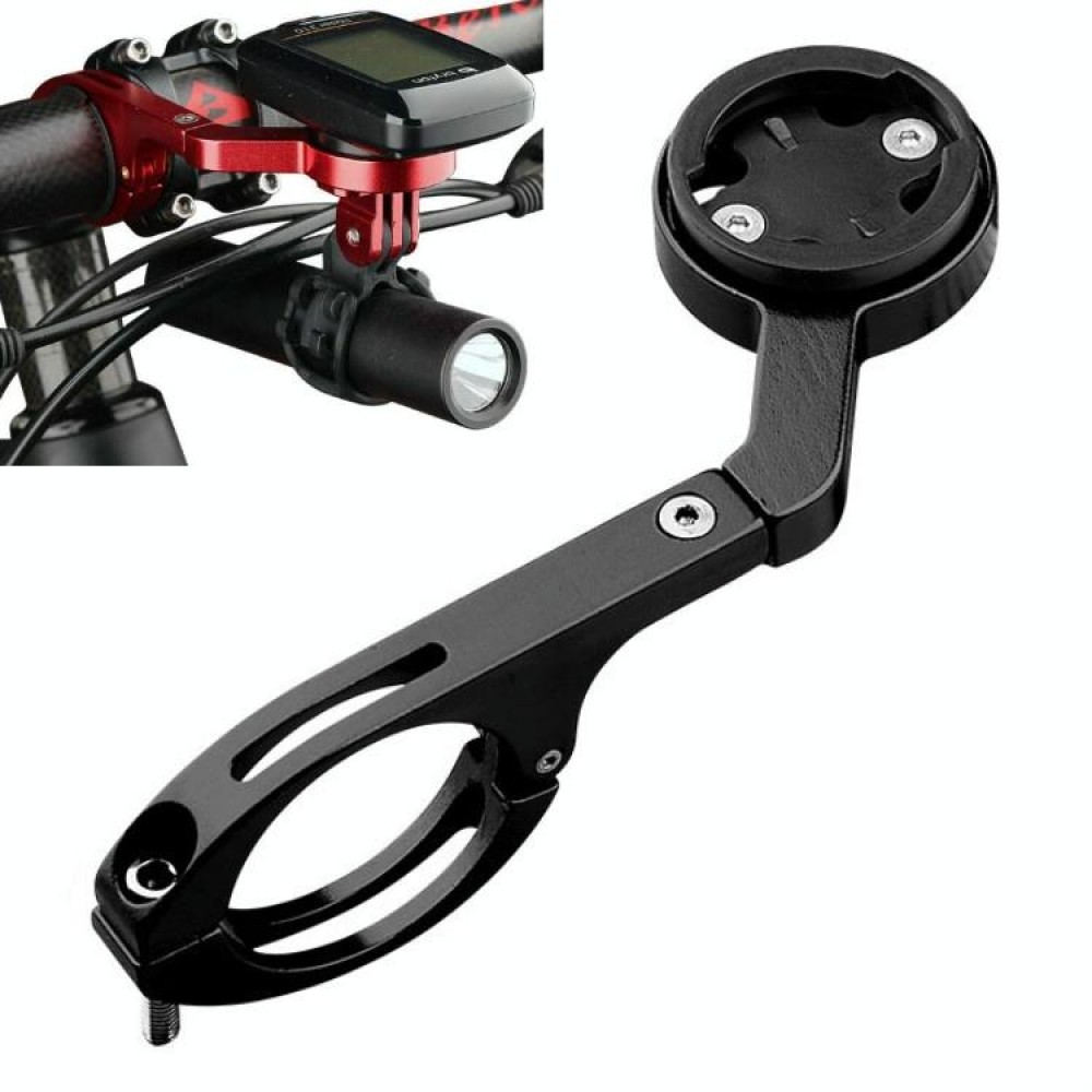 Bicycle Mountain Bike Aluminum Alloy Code Table Stand Universal Code Table Extension Flashlight Bracket(Black)