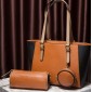 3 in 1 Fashion Simple Lady Diagonal Large Capacity Handbag(Brown)
