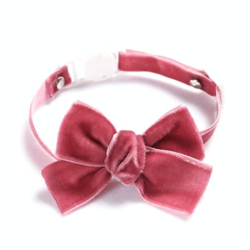 Velvet Bowknot Adjustable Pet Collar Cat Dog Rabbit Bow Tie Accessories, Size:S 17-30cm, Style:Bowknot(Bean Paste)