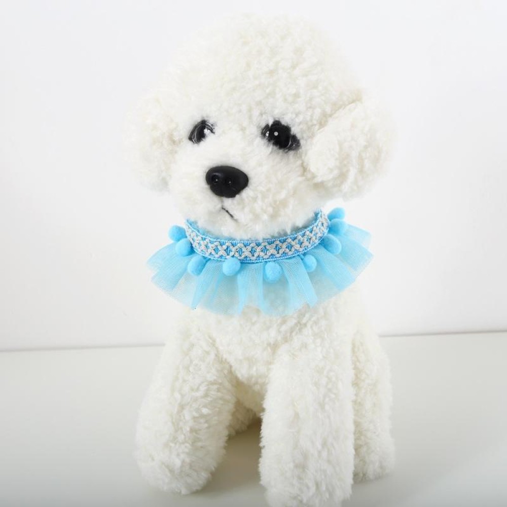 Lace Pet Adjustable Collar Cat Dog Photo Accessories, Size:S 20-25cm(Blue)