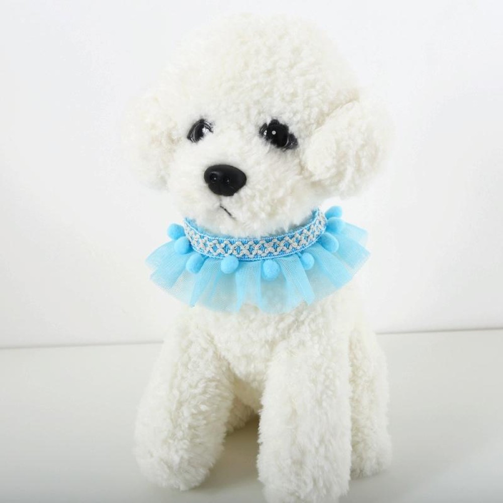 Lace Pet Adjustable Collar Cat Dog Photo Accessories, Size:M 25-30cm(Blue)