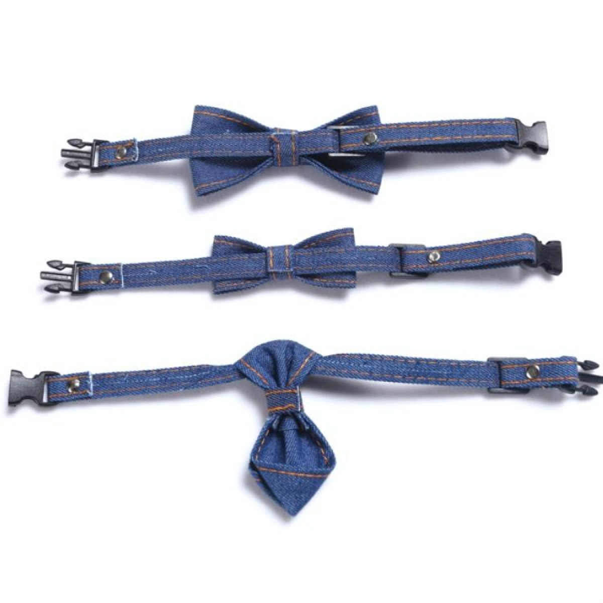 Pet Cowboy Bow Tie Collar Cats Dogs Adjustable Tie Collars Pet Accessories Supplies, Size:S 16-32cm, Style:Small Bowknot(Dark Blue)