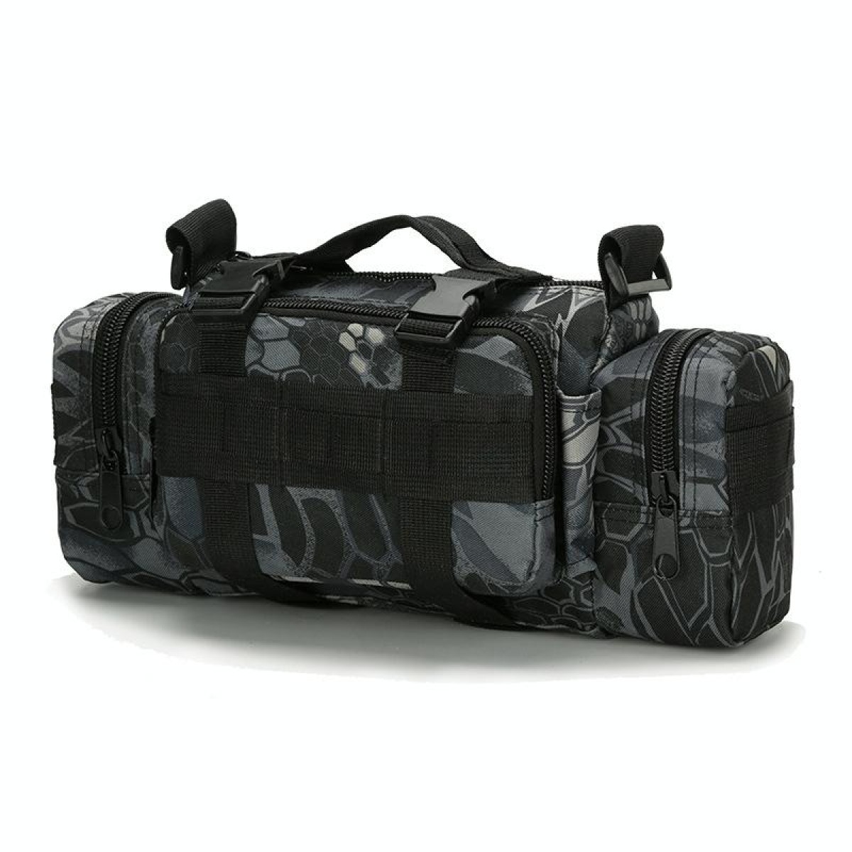 B04 Sports Outdoor Fishing Waterproof Waist Bag Photography Multifunctional Bag(Black Python Pattern)