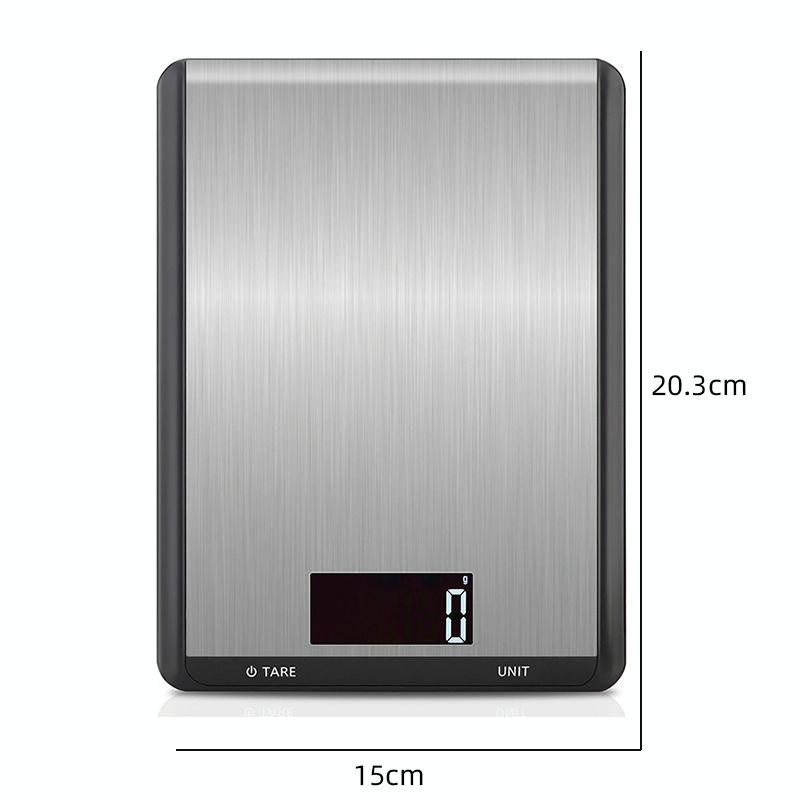 10kg/1g Stainless Steel Kitchen Scale Household Food Electronic Scale(Black)