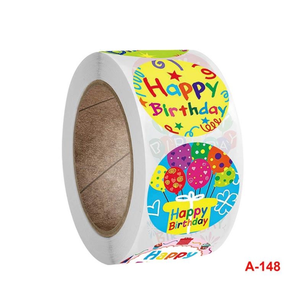 A-148 10 PCS Round Sticker Happy Birthday Label Holiday Gift Sealing Sticker, Size: 2.5cm / 1 inch