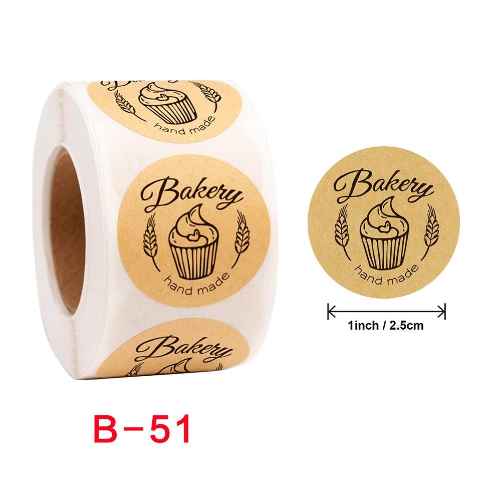 Baked Cake Food Holiday Decoration Label Sticker, Size: 2.5cm / 1inch(B-51)