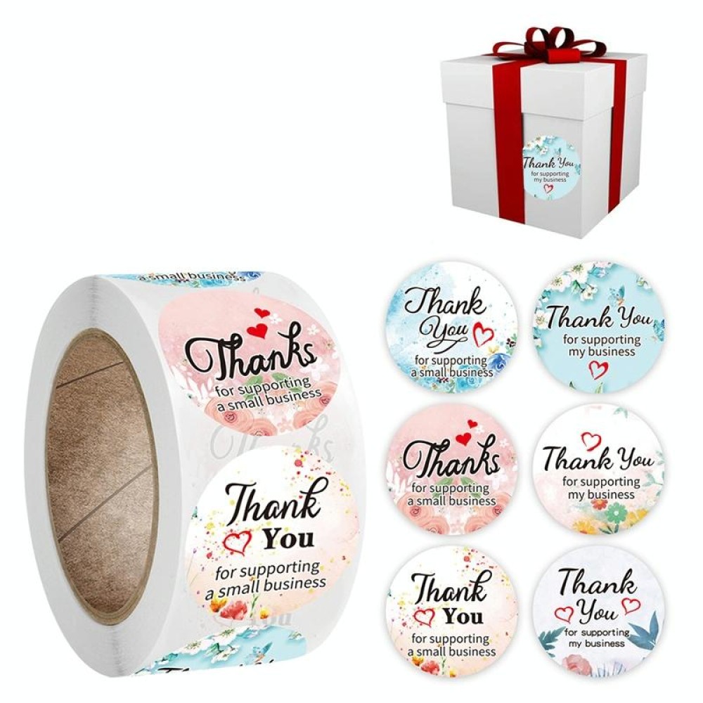 CrosFloral Thank You Label Gift Decoration Stationery Sticker, Size: 2.5cm / 1inch(A-102)