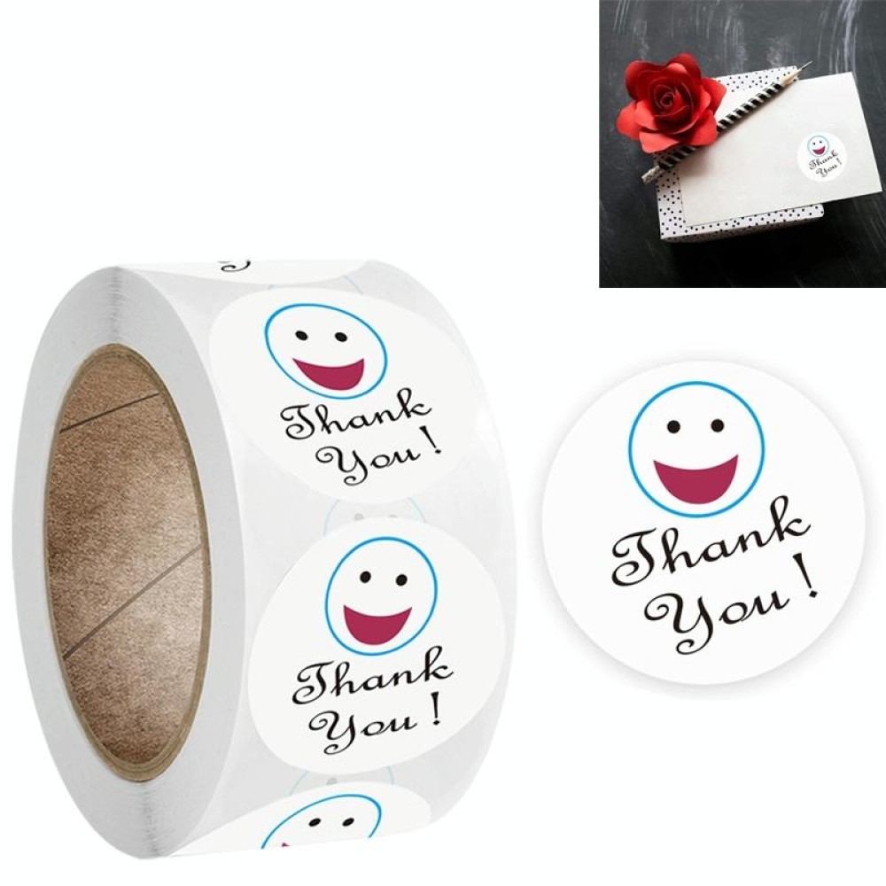 Roll Smiley Thank You Sticker Label, Size: 2.5 cm / 1 inch(A-170)