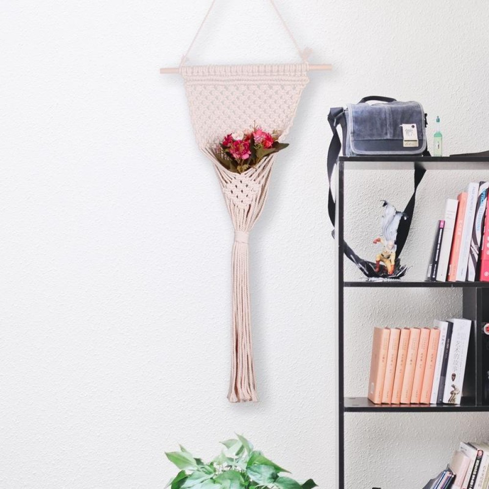 Hand-Knitted DIY Flower Arrangement Hanging Basket Home Decoration Tapestry(MS7409)
