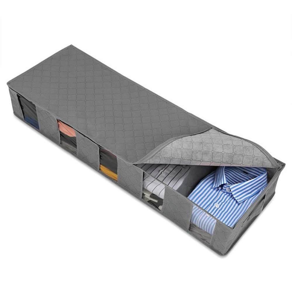 Non-Woven Bed Storage Box Foldable Quilt Clothes Dust-Proof & Moisture-Proof Storage Bag, Size: 97x33x15cm(Gray)