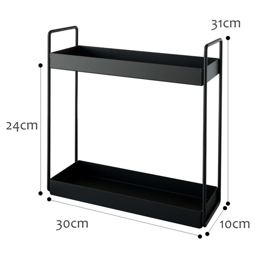 Home Storage Rack Bathroom Narrow Side Shelf, Specification: Small (Black)