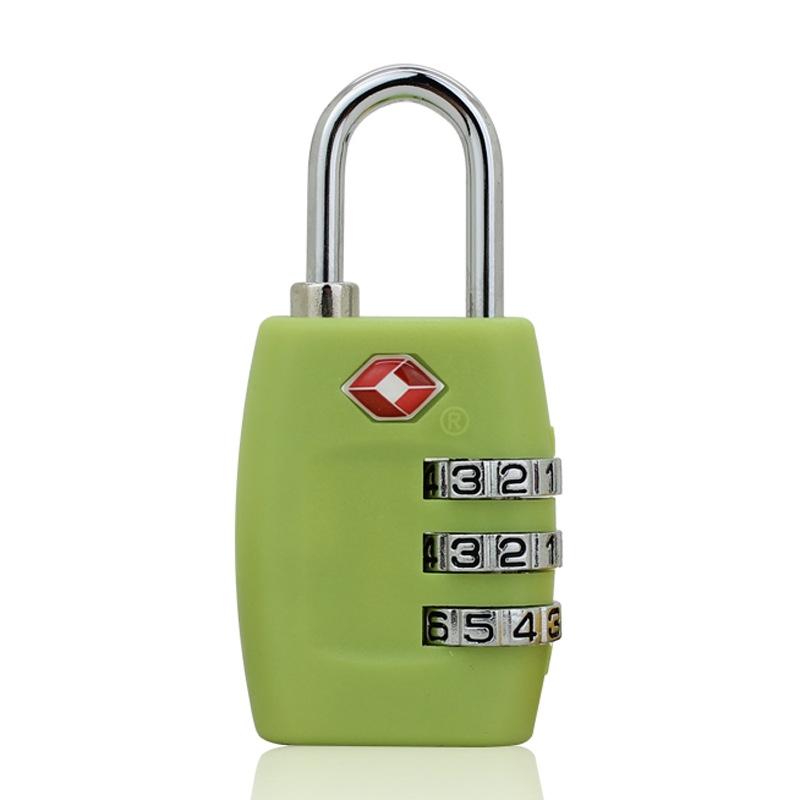 Customs Luggage Lock Overseas Travel Luggage Zipper Lock Plastic TSA Code Lock(Green)