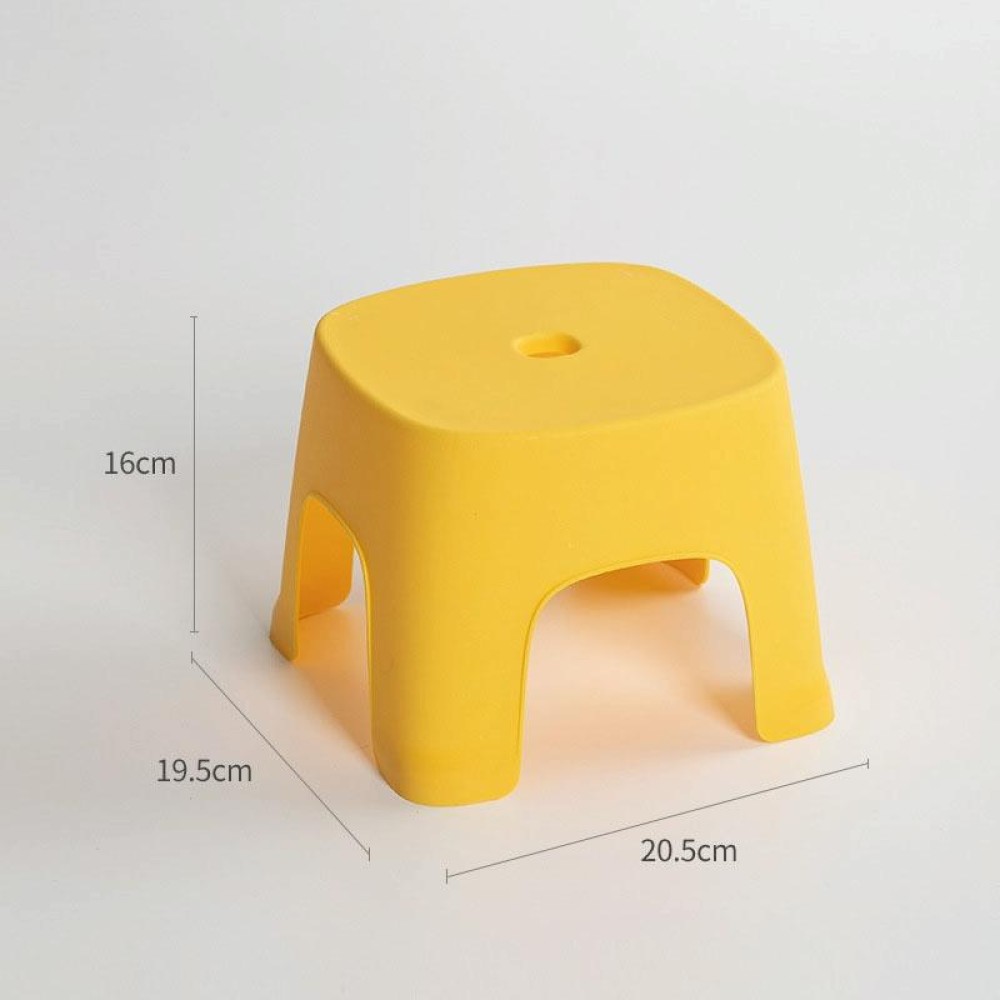 Household Bathroom Row Stools Plastic Stools Thickened Low Stools Square Stools Small Benches, Colour: Maple Yellow Children