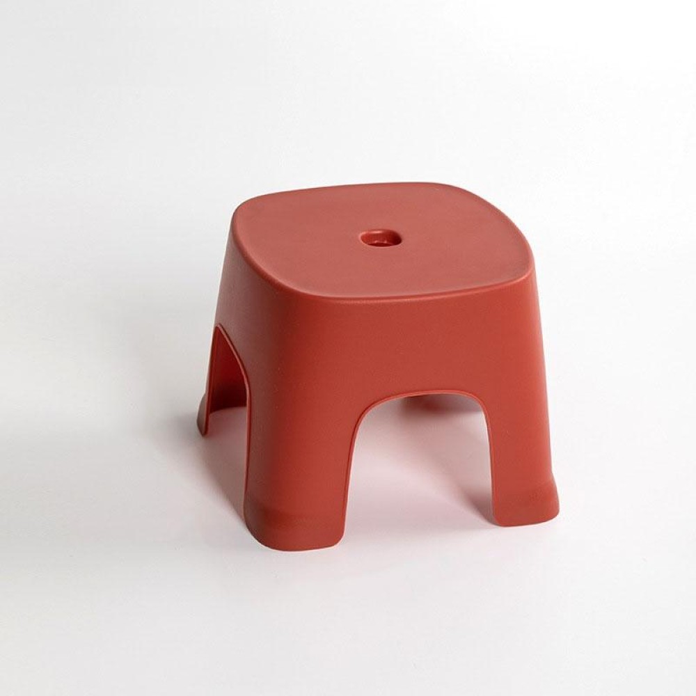 Household Bathroom Row Stools Plastic Stools Thickened Low Stools Square Stools Small Benches, Colour: Retro Red Children
