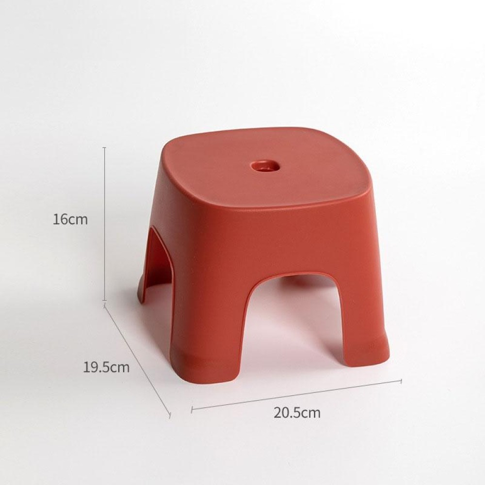 Household Bathroom Row Stools Plastic Stools Thickened Low Stools Square Stools Small Benches, Colour: Retro Red Children