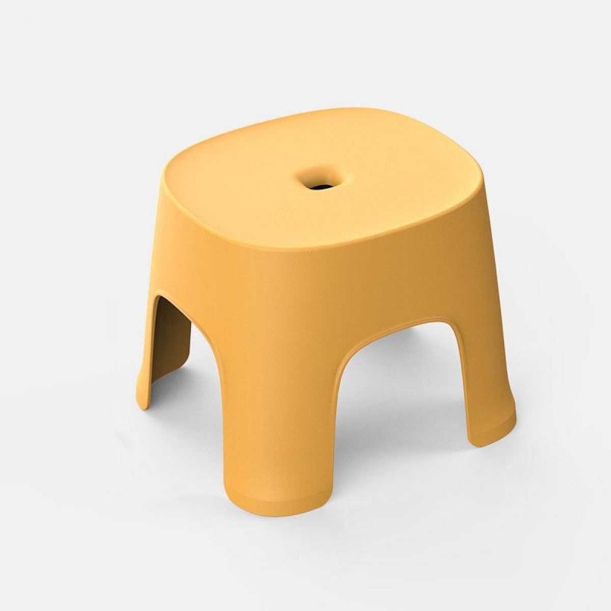 Household Bathroom Row Stools Plastic Stools Thickened Low Stools Square Stools Small Benches, Colour: Maple Yellow Adult