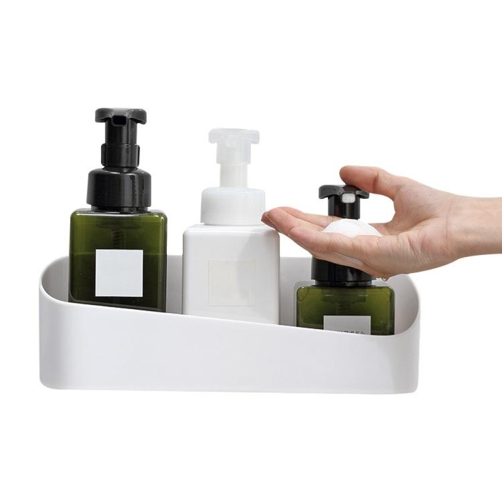 Bathroom Paste Wall-Mounted Plastic Storage Rack Geometric Shape Bathroom Rack, Specification: Carton Packaging(White)