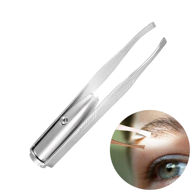 3 PCS Eyebrow Tweezer With LED Light Make Up Tool Eyes Eyelashes Hair Removal Makeup Tools Beauty Accessories