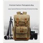 Batik Canvas Waterproof Photography Bag Outdoor Wear-resistant Large Camera Photo Backpack Men for Nikon / Canon / Sony / Fujifilm(Army Green)