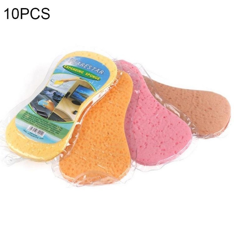 10 PCS Honeycomb Car Wash Sponge Large Vacuum Compression Sponge Car Beauty Waxing Tool(Random Colour Delivery)