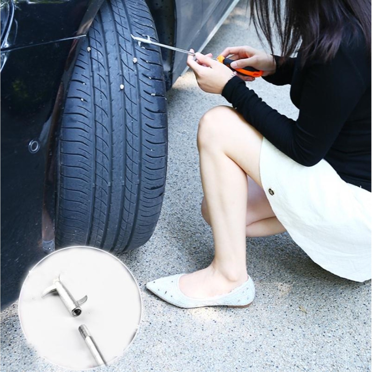 Car Tire Stone Cleaning Tool Multifunctional Car Tire Stone Picking Tool