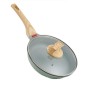 Maifan Stone Flat-Bottomed Non-Stick Pan Household Steak Frying Pan For Induction Cooker, Size:20cm(With Lid)