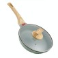 Maifan Stone Flat-Bottomed Non-Stick Pan Household Steak Frying Pan For Induction Cooker, Size:28cm(With Lid)