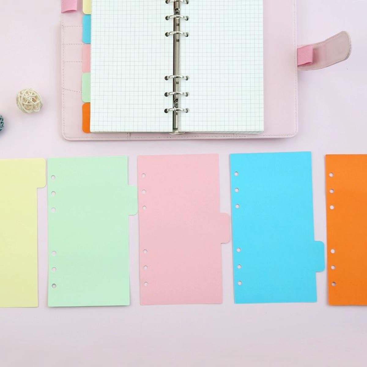 10 Packs A6 Loose-Leaf Index Handbook Divider Page Notebook 6-Hole Inner Core Index Page Random Colour Delivery