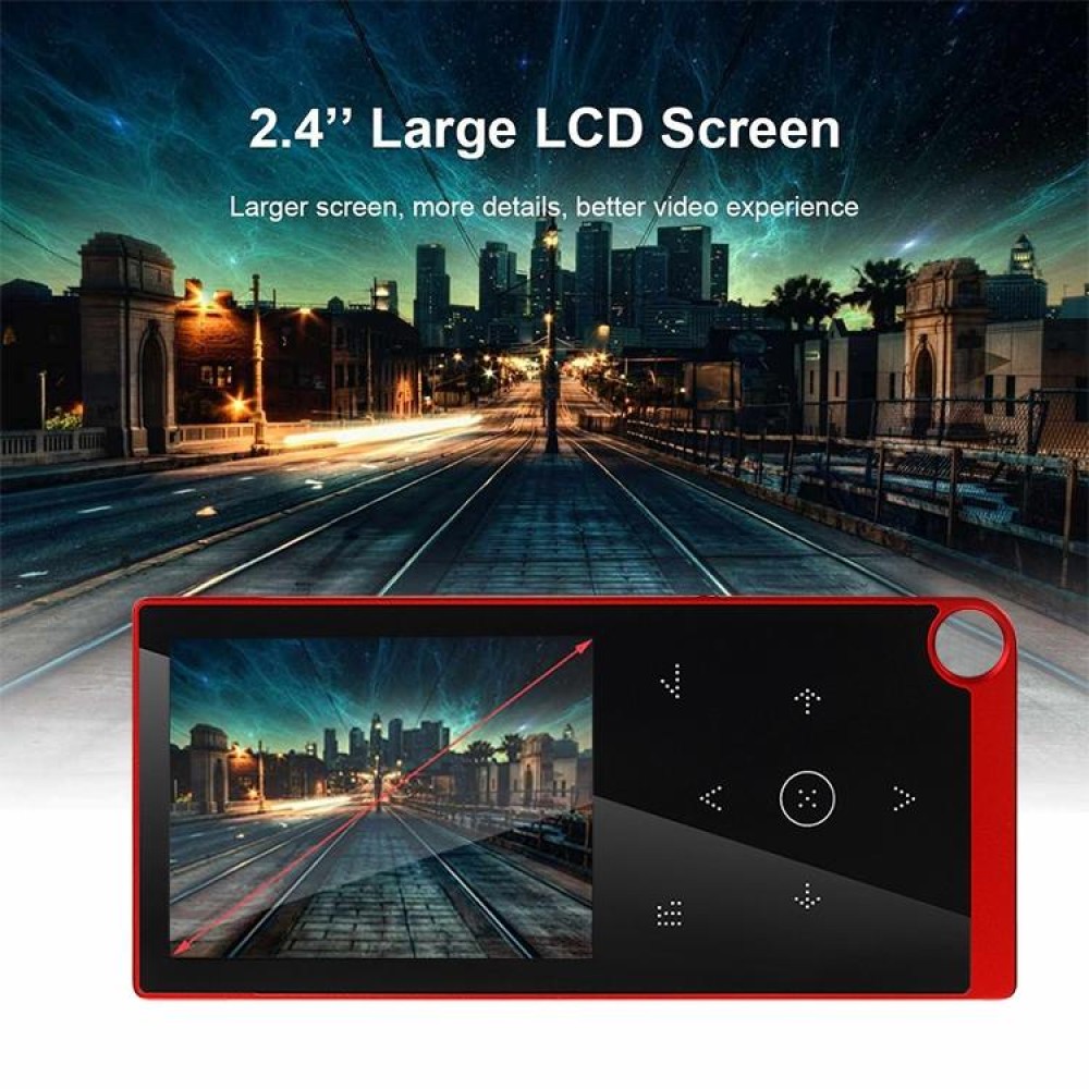 E05 2.4 inch Touch-Button MP4 / MP3 Lossless Music Player, Support E-Book / Alarm Clock / Timer Shutdown, Memory Capacity: 8GB without Bluetooth(Red)