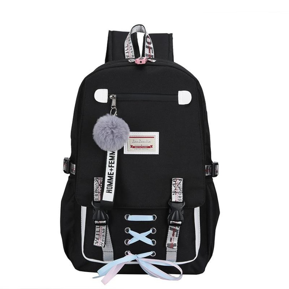 Sports and Leisure USB Charging Anti-Theft Backpack(Black)
