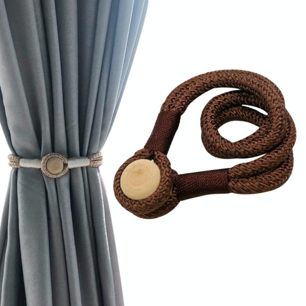 Log Magnetic Buckle Strap Magnetic Curtain Buckle(Deep Coffee)