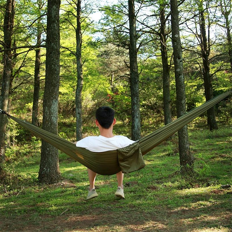 1-2 Person Outdoor Mosquito Net Parachute Hammock Camping Hanging Sleeping Bed Swing Portable  Double  Chair, 260 x 140cm