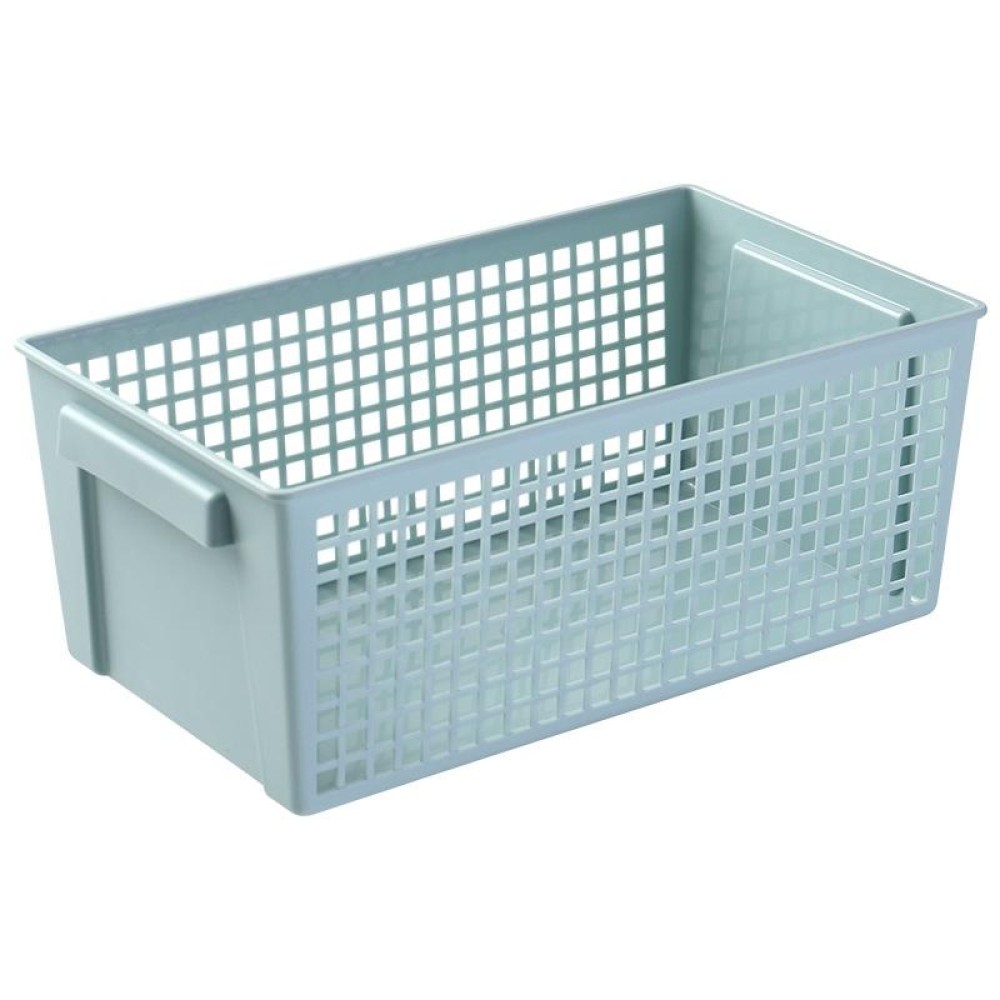 Desktop Snacks & Sundries Storage Basket Rectangular Plastic Storage Basket, Small (Light Green）