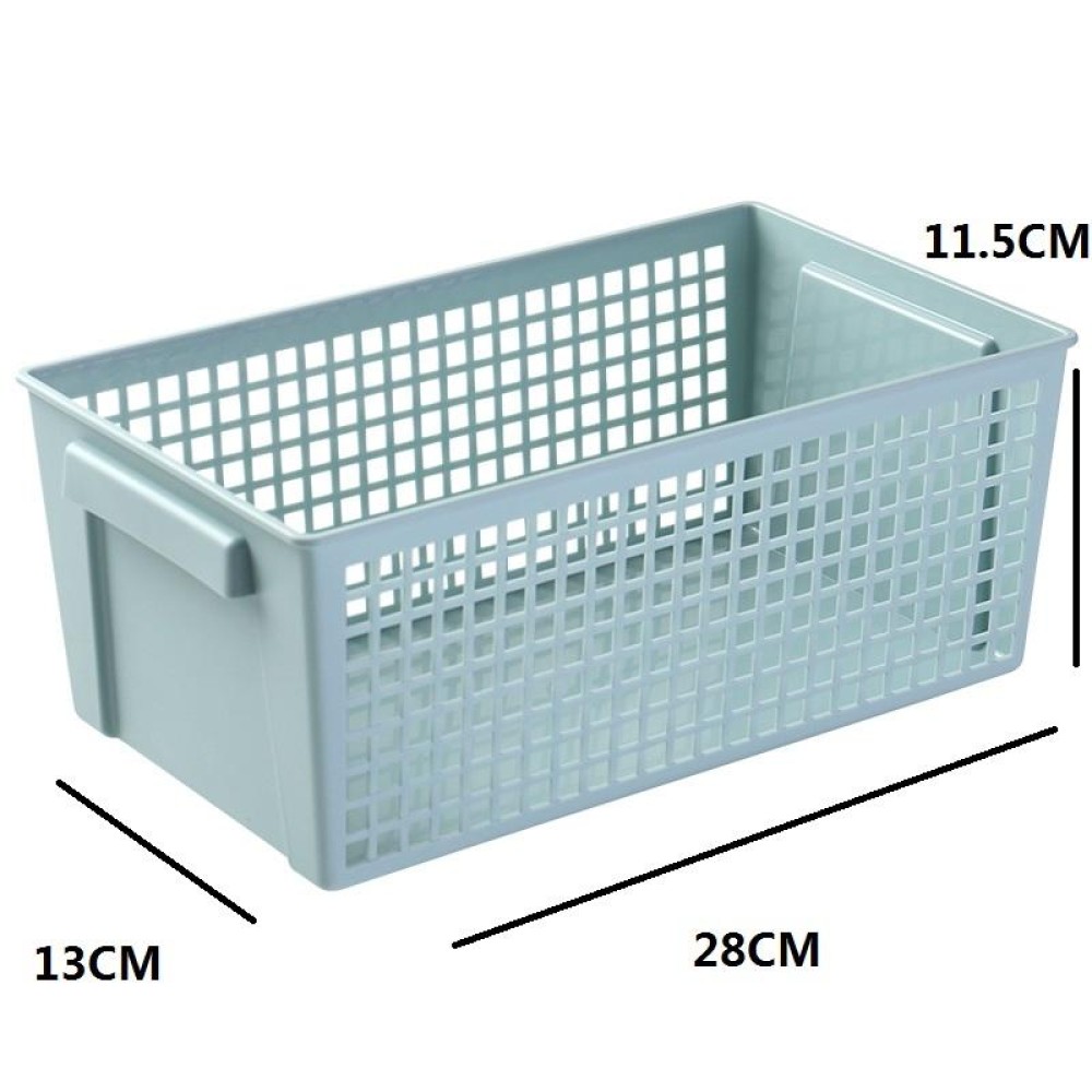 Desktop Snacks & Sundries Storage Basket Rectangular Plastic Storage Basket, Small (Light Green）