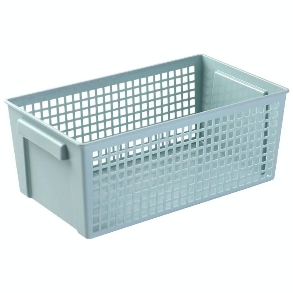 Desktop Snacks & Sundries Storage Basket Rectangular Plastic Storage Basket, Large(Llight Green）