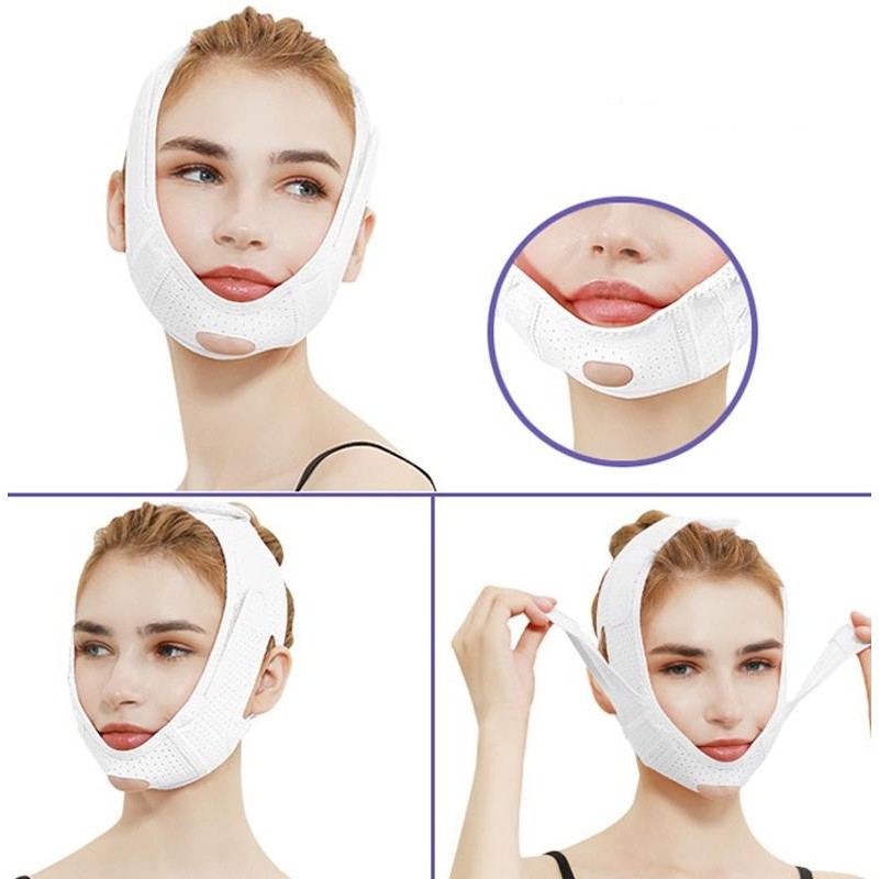 073 White Enhanced Version For Men And Women Face-Lifting Bandage V Face  Double Chin Shaping Face Mask