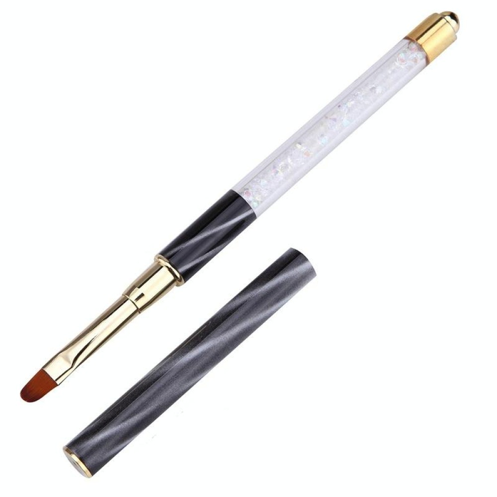 Cat Eye Pen Barrel Painted Pen With Diamond Light Therapy Nail Tool Light Therapy Pen(3# White Stripes (Round Head))