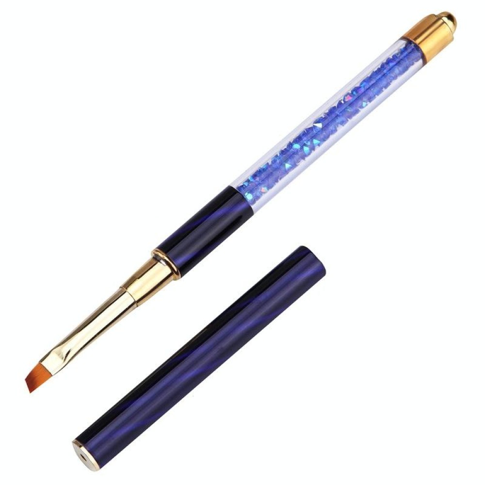 Cat Eye Pen Barrel Painted Pen With Diamond Light Therapy Nail Tool Light Therapy Pen(4# Dark Blue Stripes (Oblique Head))