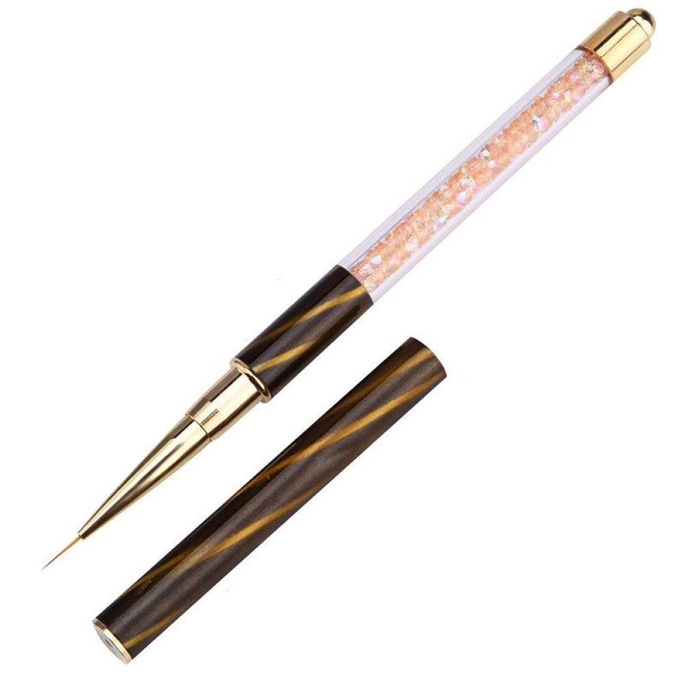 Cat Eye Pen Barrel Painted Pen With Diamond Light Therapy Nail Tool Light Therapy Pen(6# Orange Stripe (Center Pull Line))