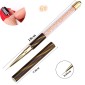Cat Eye Pen Barrel Painted Pen With Diamond Light Therapy Nail Tool Light Therapy Pen(6# Orange Stripe (Center Pull Line))