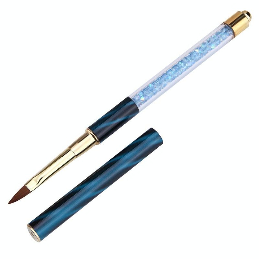 Cat Eye Pen Barrel Painted Pen With Diamond Light Therapy Nail Tool Light Therapy Pen(8# Sky Blue Stripes (Crystal))