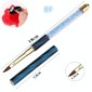 Cat Eye Pen Barrel Painted Pen With Diamond Light Therapy Nail Tool Light Therapy Pen(8# Sky Blue Stripes (Crystal))