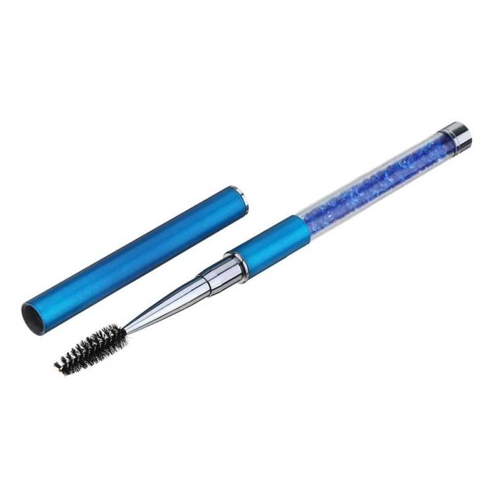 Plastic Pole Eyelash Brush Rhinestone Pole With Pen Sleeve Spiral Eyelash Brush(Royal Blue)