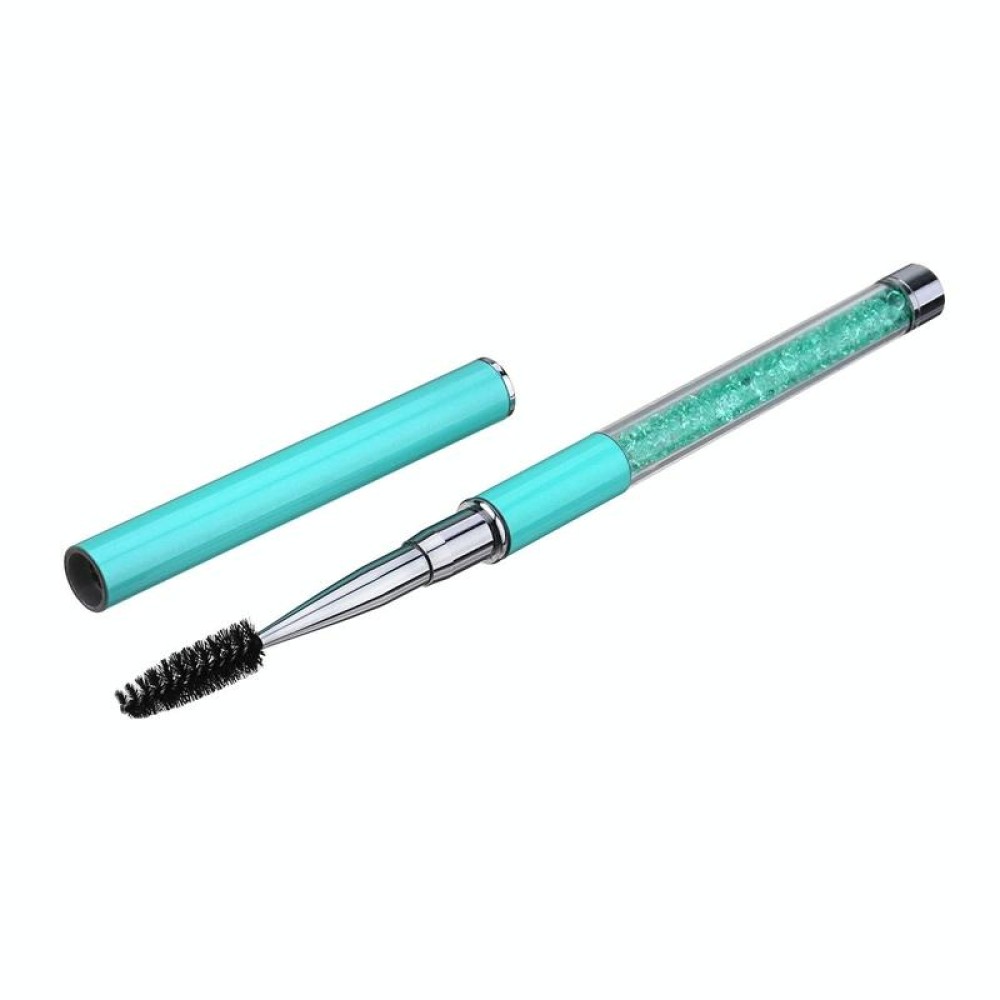 Plastic Pole Eyelash Brush Rhinestone Pole With Pen Sleeve Spiral Eyelash Brush(Light Blue)