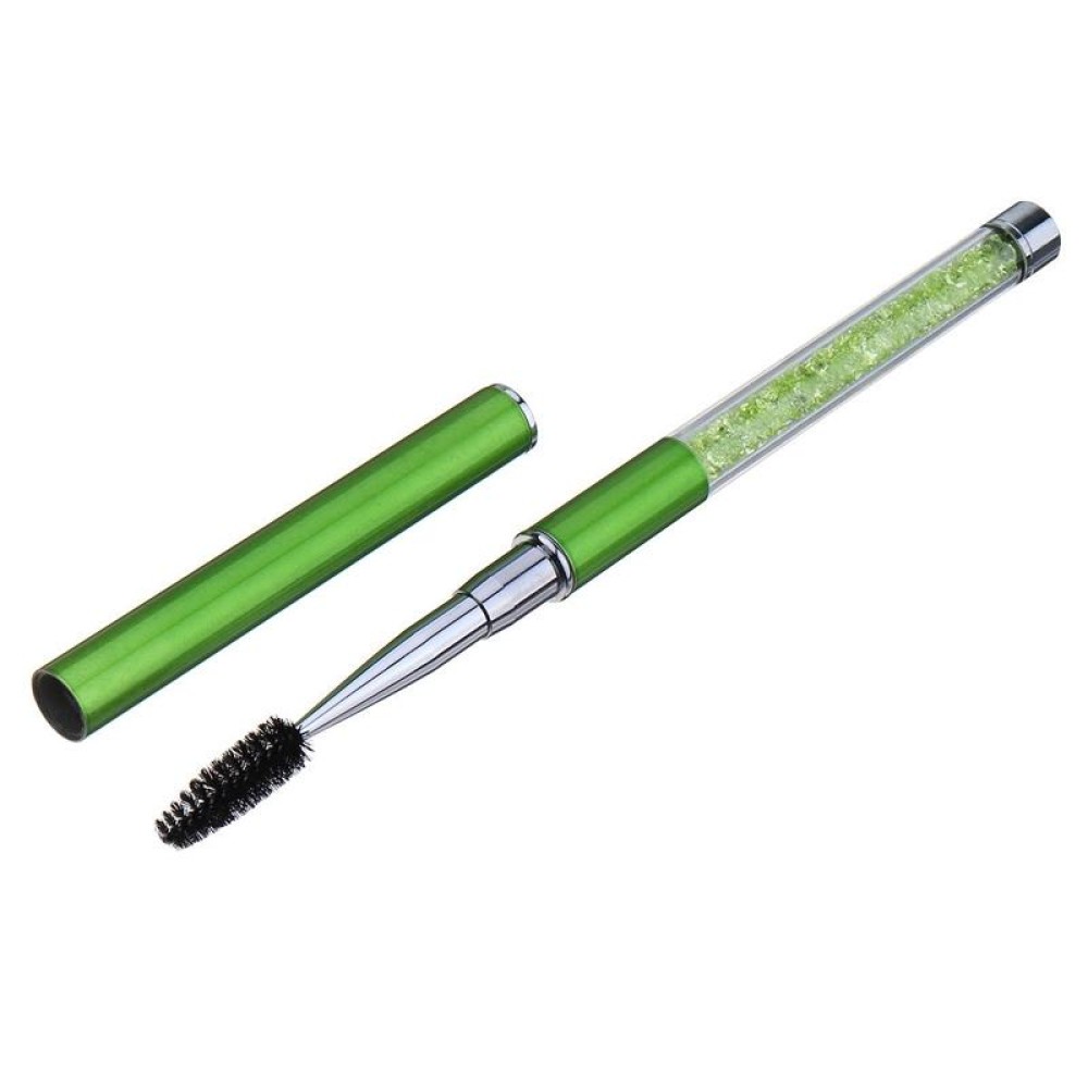 Plastic Pole Eyelash Brush Rhinestone Pole With Pen Sleeve Spiral Eyelash Brush(Green)