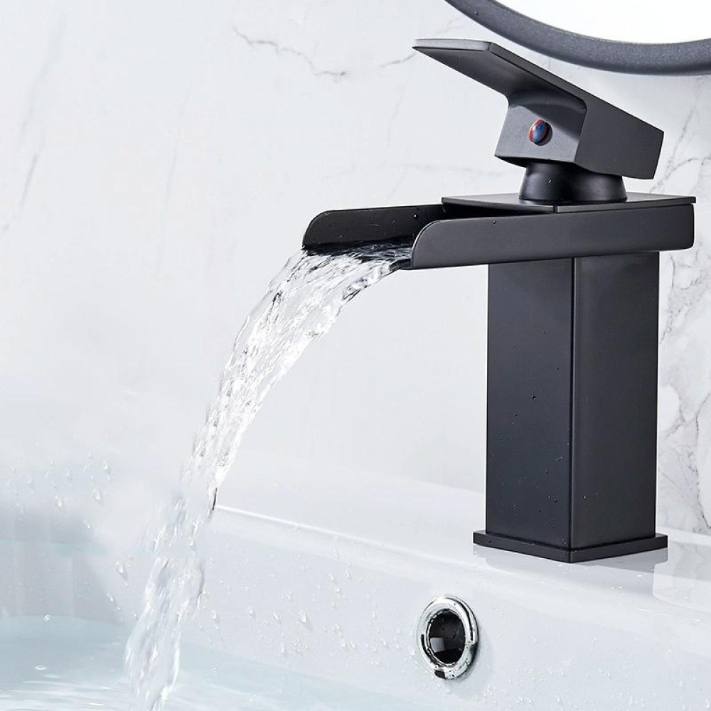 Bathroom Wide Mouth Faucet Square Sink Single Hole Basin Faucet, Specification: HT-81566 Wide-mouth Short Type